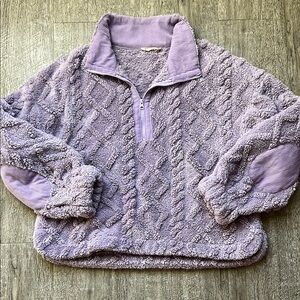 Cozy Lavender Crop Pullover Sweater